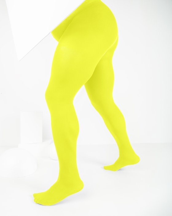 1008 M Neon Yellow Dance Nylon Spandex Tights