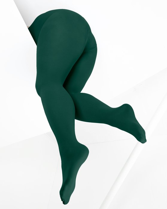 1053 W Hunter Green Color Opaque Womens Microfiber Tights