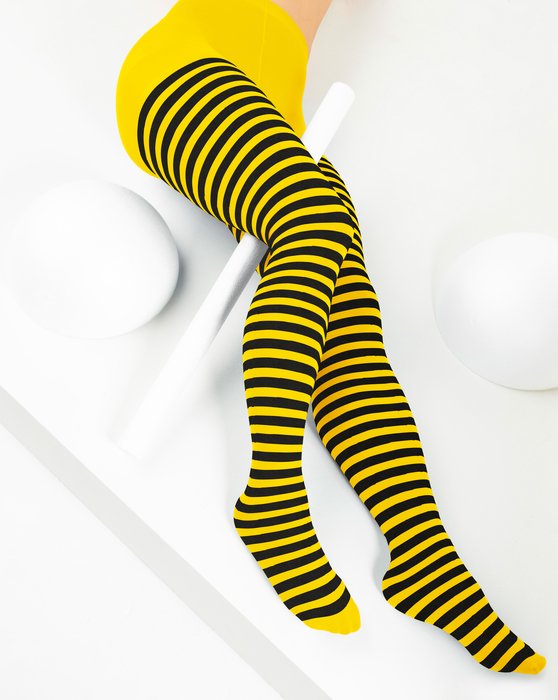 1202 Yellow Striped Tights