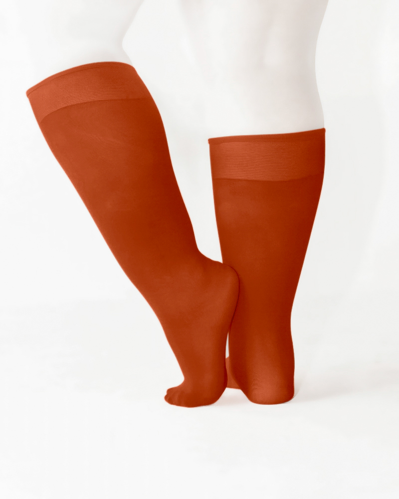 1532 Plus Rust Knee High Trouser Nylon Socks