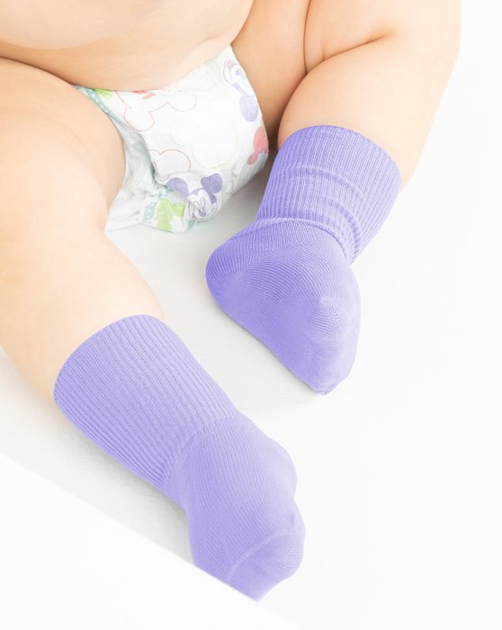 1577 Lilac Solid Color Kids Socks