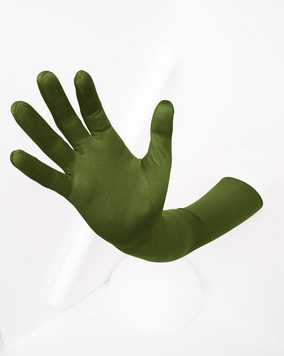 3407 Solid Color Olive Green Long Opera Gloves