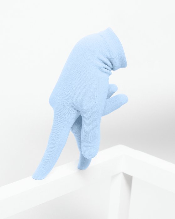 3601 Baby Blue Short Matte Knitted Seamless Gloves