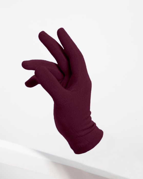 3601 Maroon Short Matte Knitted Seamless Gloves