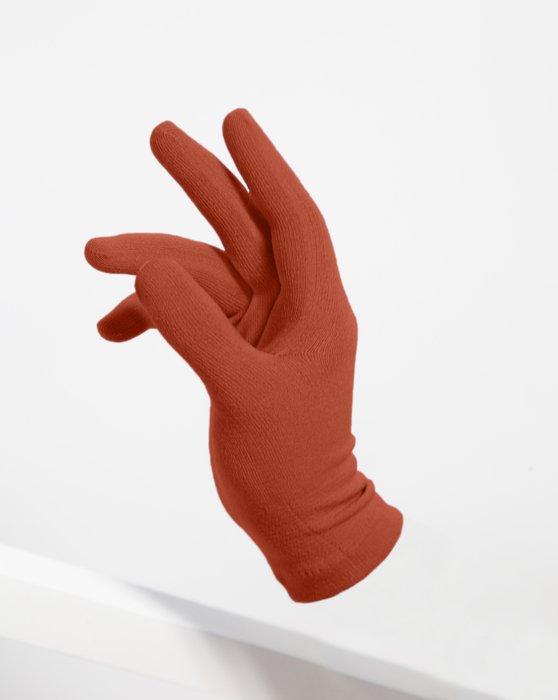 3601 Rust Short Matte Knitted Seamless Gloves
