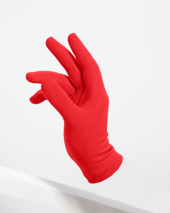 3601 Scarlet Red Short Matte Knitted Seamless Gloves