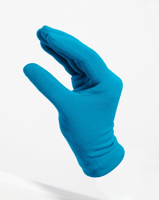 3601 Turquoise Short Matte Knitted Seamless Gloves